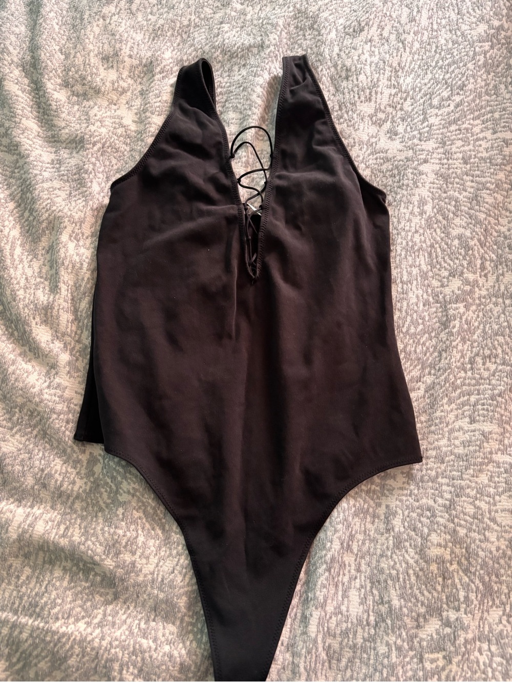 Wilfred Black Kids One-Piece Bodysuit with Front Lace-Up